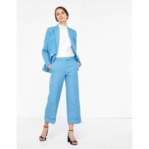 Sandro Aresky Cuffed Culottes Cropped Pants Blue (Size 38/US 8) SALE!